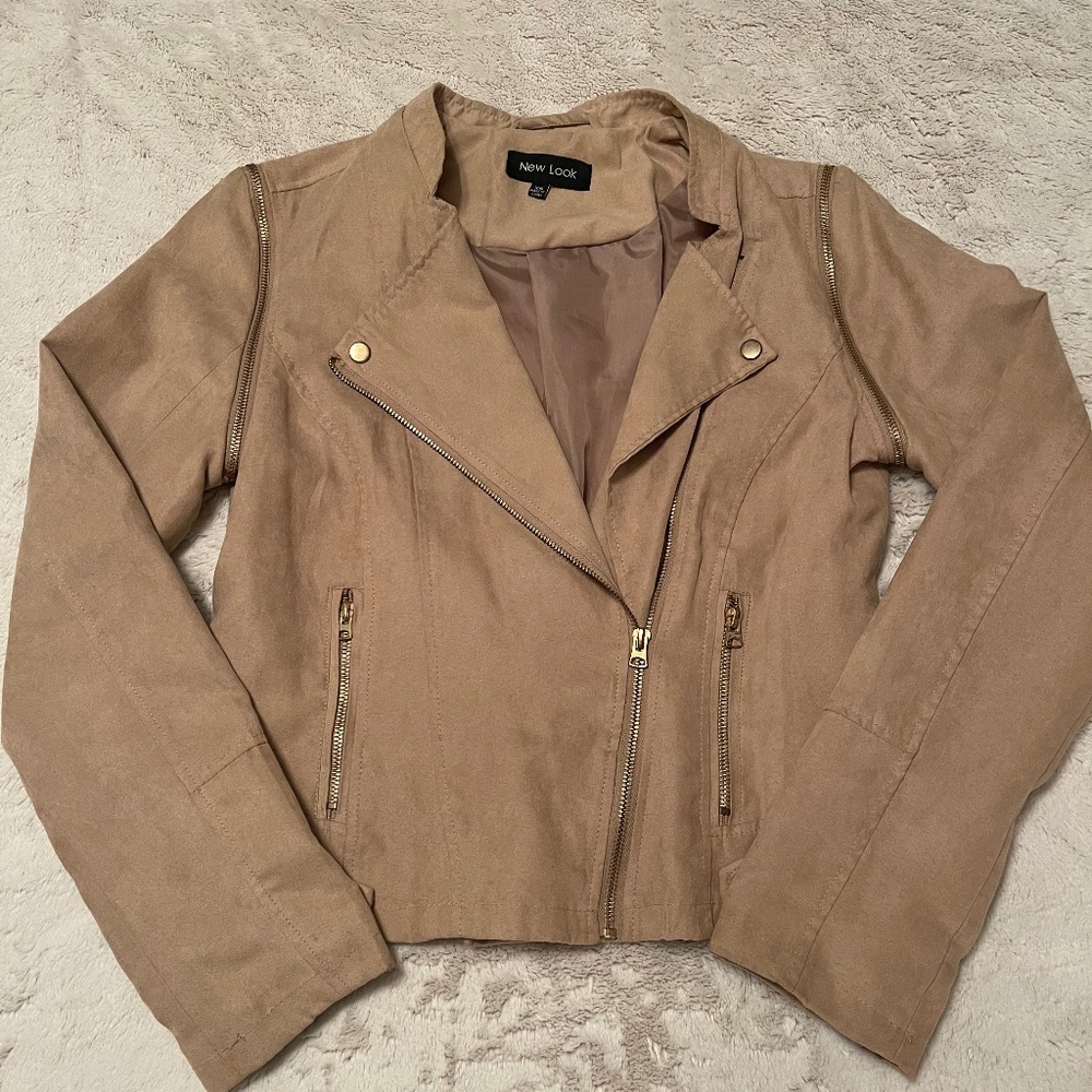 Beige suede cardigan